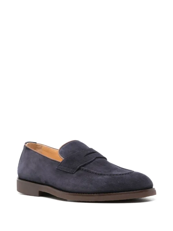 Brunello Cucinelli スエード ペニーローファー | ブルー | FARFETCH JP