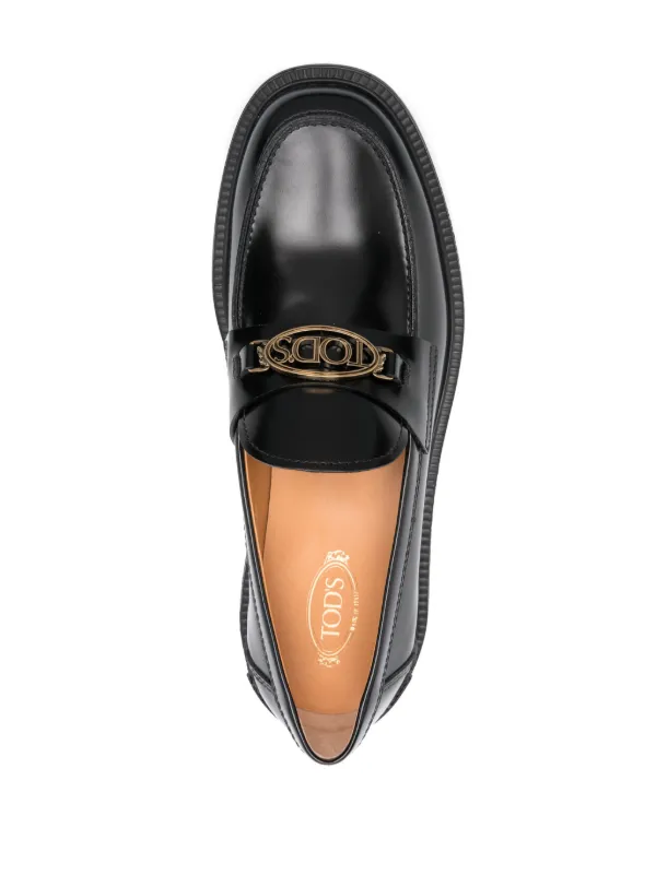 TODS ロゴプレート ローファー Tod's ロゴプレート ローファー | ブラック | FARFETCH JP