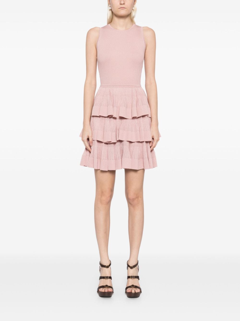 ZIMMERMANN Illustration mini-jurk met ruches - Roze