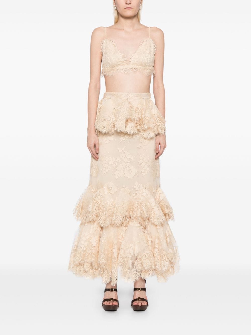 ZIMMERMANN eden lace handkerchief skirt - Beige