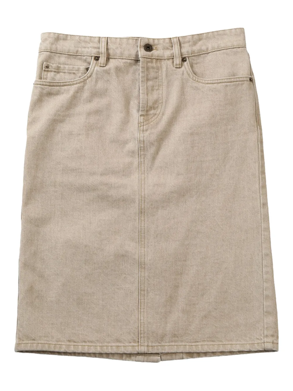 logo-embroidered denim skirt