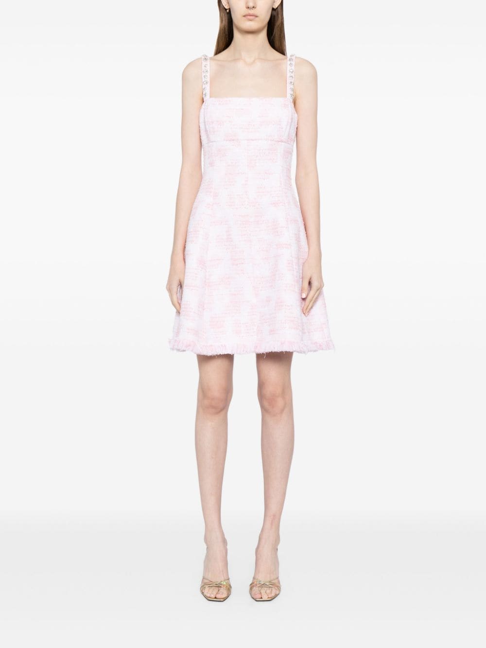 Oscar de la Renta crystal-embellished tweed minidress - Roze