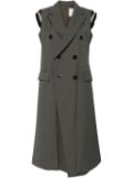 sacai double-breasted long waistcoat - Green