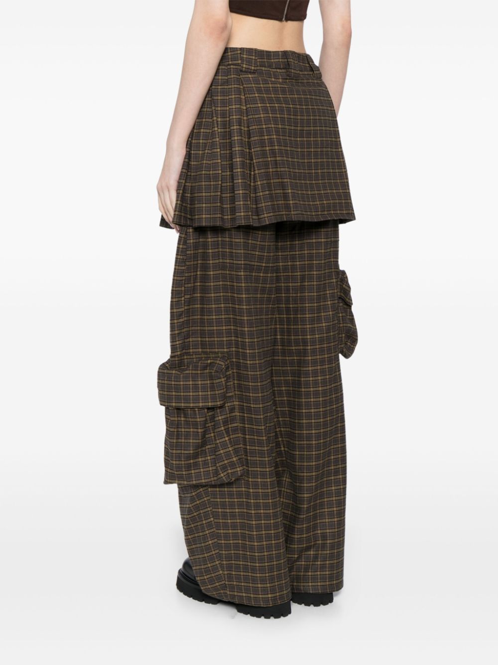 COLLINA STRADA LAYERED-DESIGN WIDE-LEG CARGO TROUSERS 