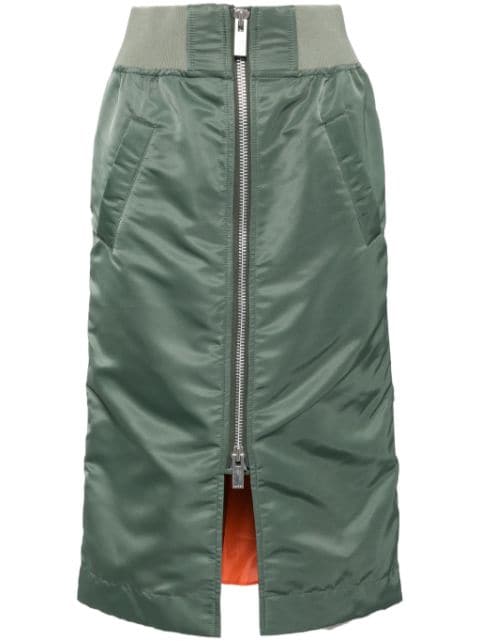 sacai zip-fastening straight skirt