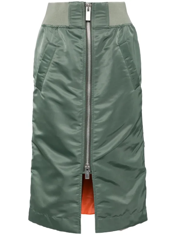 スカート SACAI - GREEN NYLON skirt 24126649_54247351_600.jpg