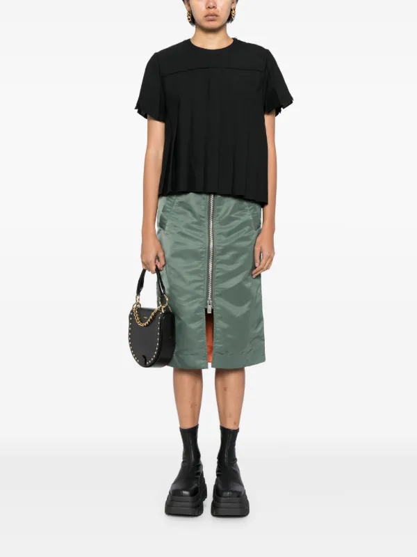 Sacai zip-fastening Straight Skirt | Green | FARFETCH OM