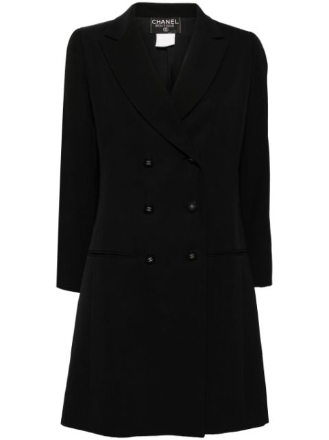 HOT SALE CHANEL 1990s double-breasted wool coat Women