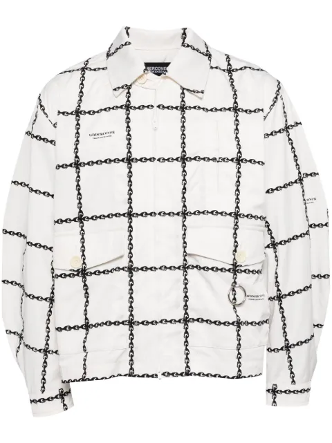 Undercover chain-print zip-up bomber jacket