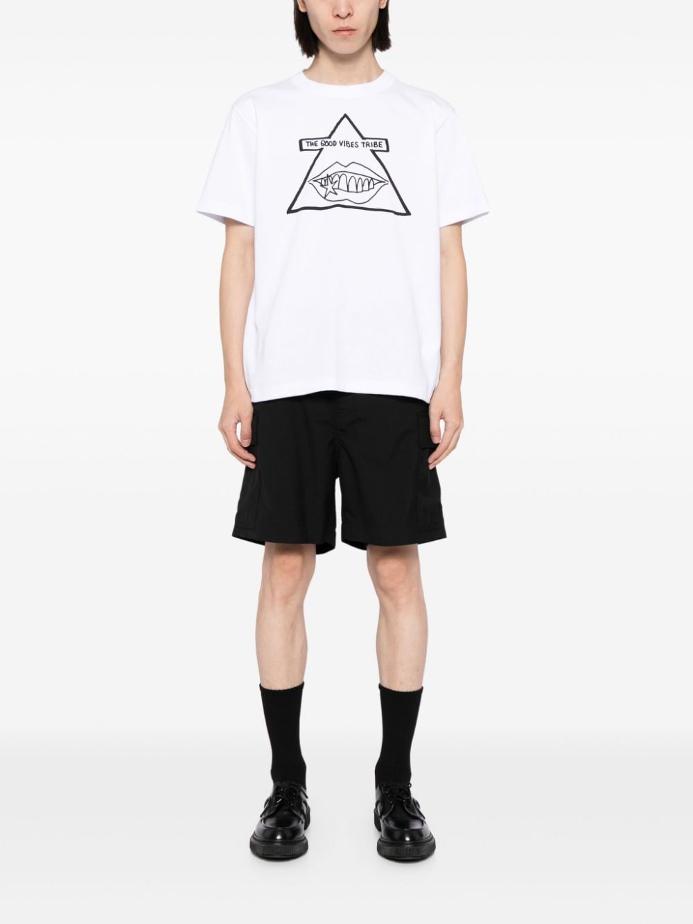 sacai graphic-print cotton T-shirt - Wit