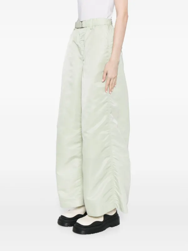 Sacai ベルテッド ワイドパンツ | グリーン | FARFETCH JP