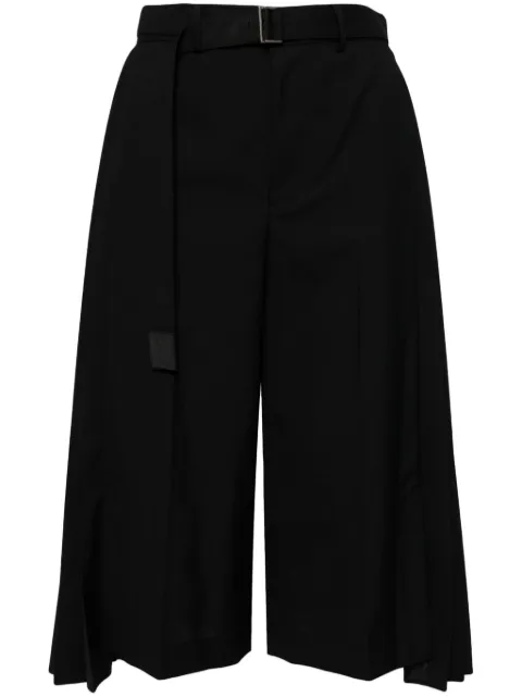 sacai belted cropped trousers