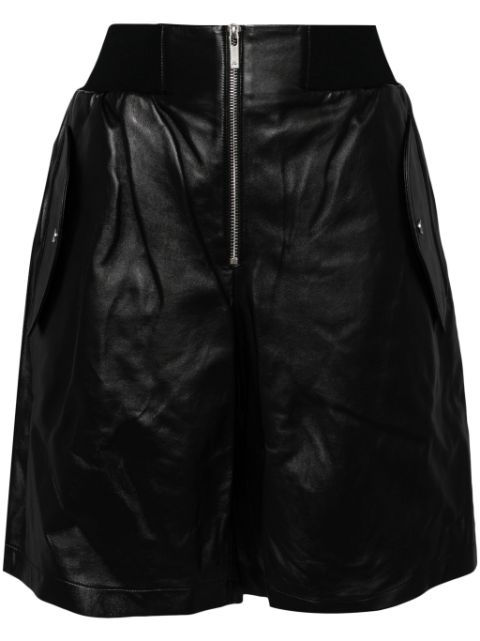 Helmut Lang zip-up leather shorts