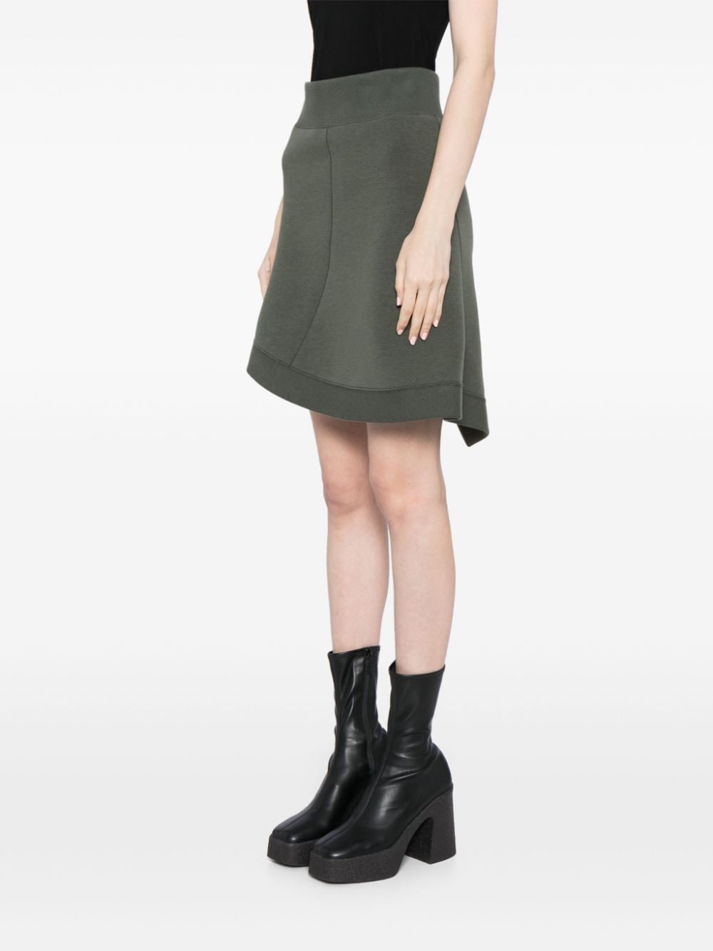 Shop Sacai Asymmetric Mini Skirt In Green