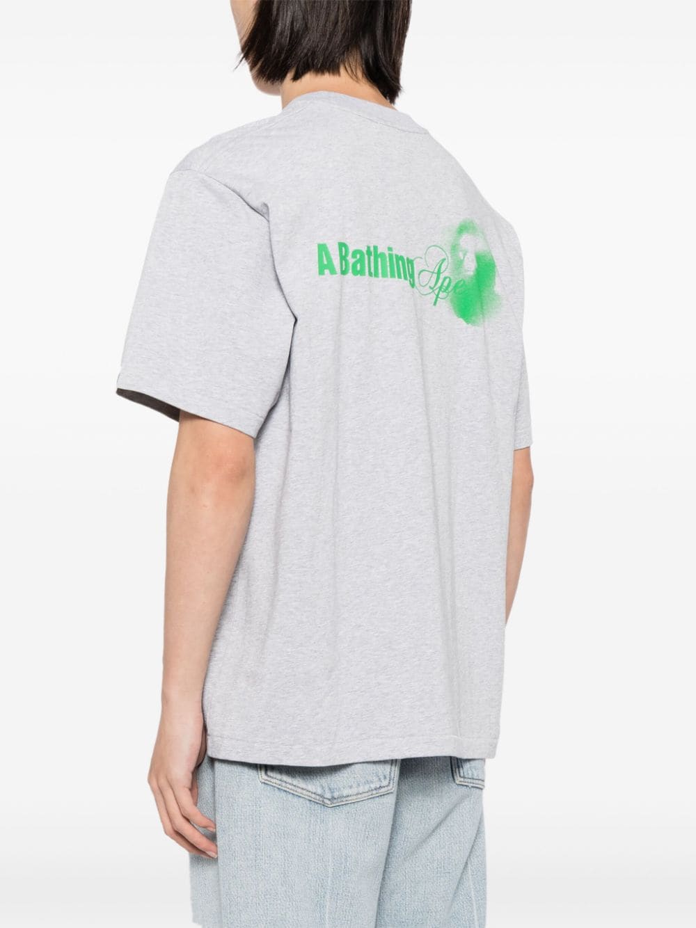 Shop A Bathing Ape Logo Print T-shirt In Grey