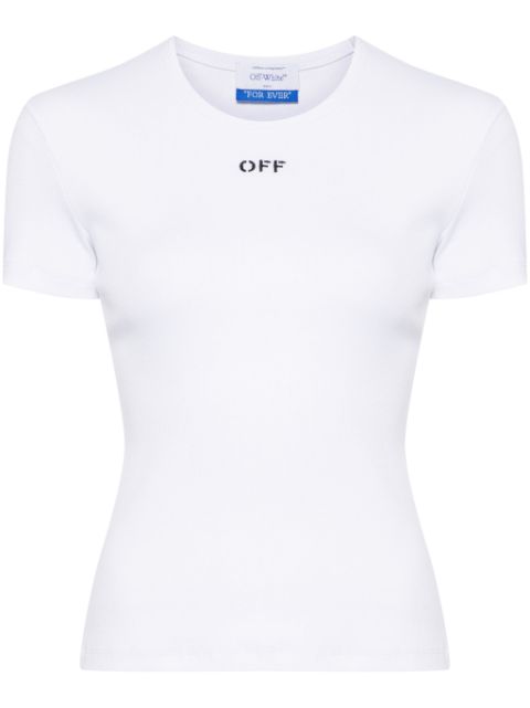 Off-White Off-embroidered ribbed t-shirt Women