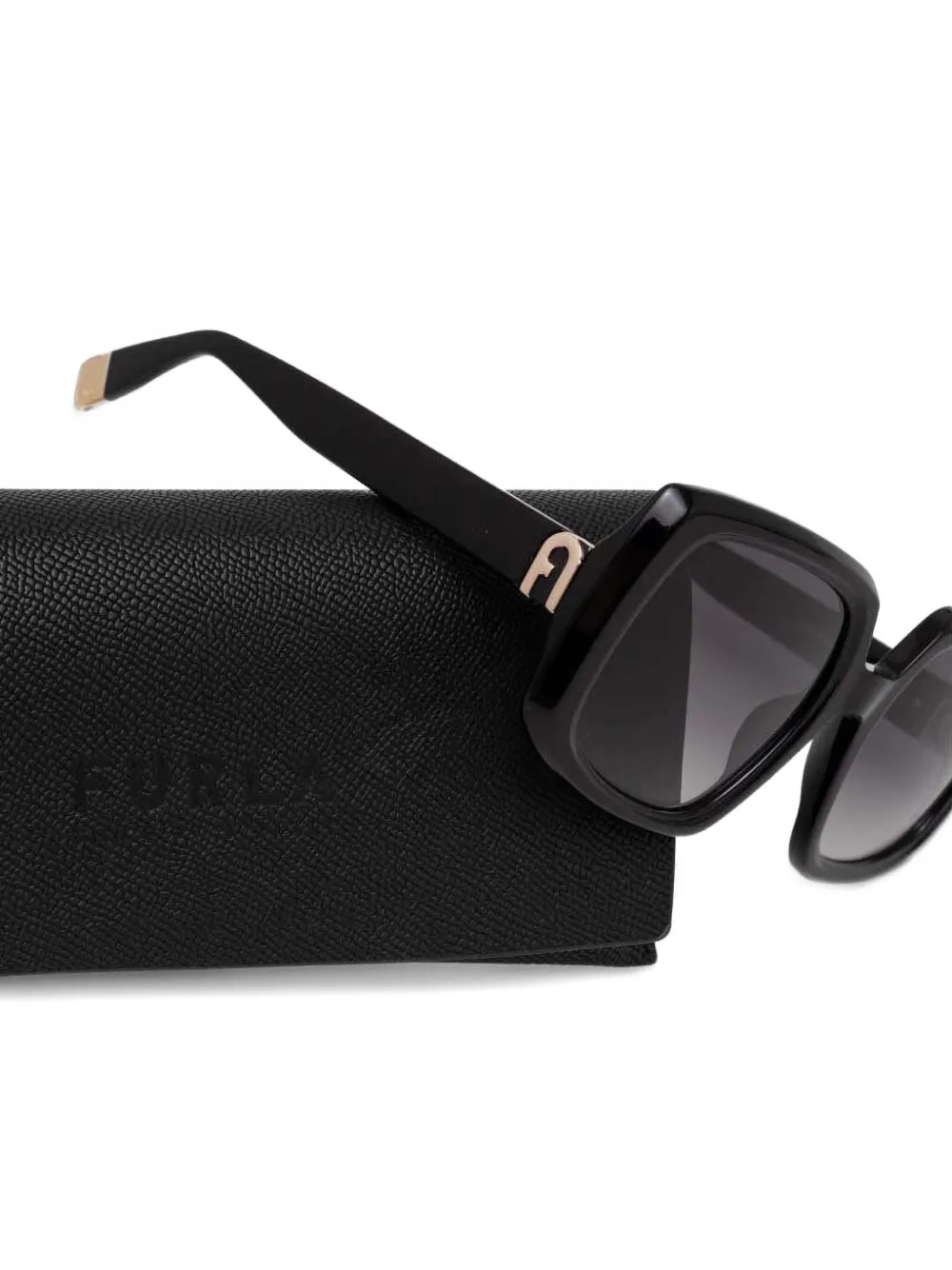 Furla Zonnebril met oversized montuur Zwart