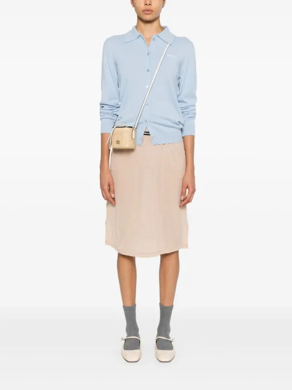 【関税無・国内発】 MIU MIU / Jersey Midi Skirt / スカート Cotton jersey midi skirt in grey - Miu Miu | Mytheresa