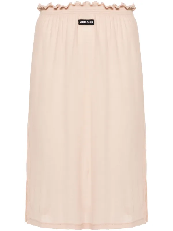 【関税無・国内発】 MIU MIU / Jersey Midi Skirt / スカート Miu Miu Stretch jersey skirt | REVERSIBLE