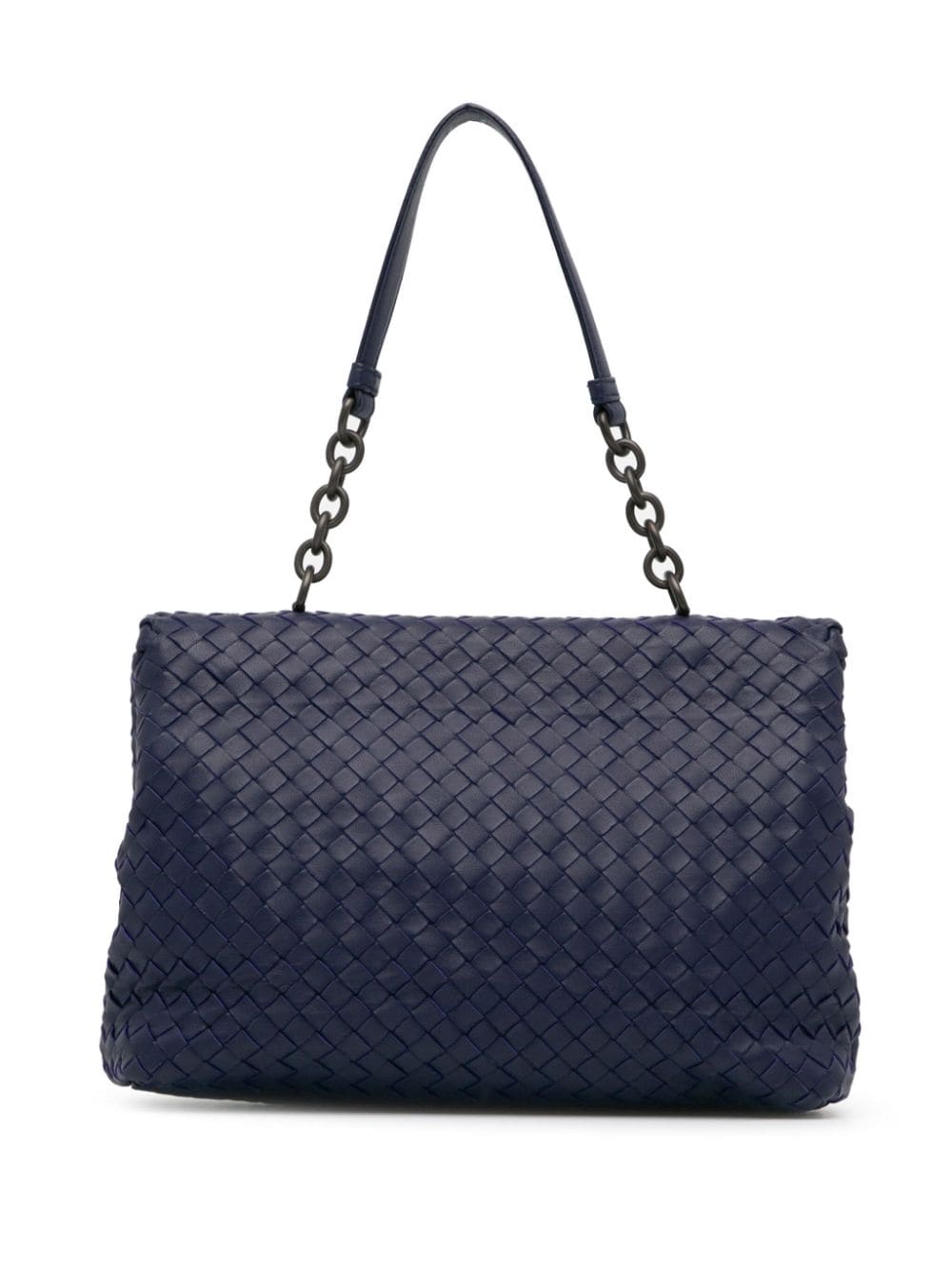 Bottega Veneta Pre-Owned 2012-2023 grote Nappa Intrecciato Olimpia schoudertas - Blauw