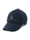 Brunello Cucinelli logo-embroidered baseball cap - Blue