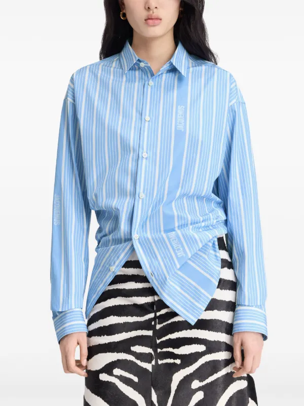 JACQUEMUS ストライプシャツ Jacquemus ストライプ シャツ | ブルー | FARFETCH JP
