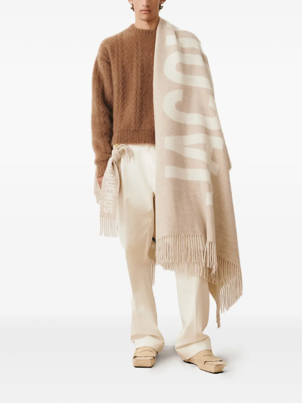 Jacquemus Sjaal met logo-jacquard Beige