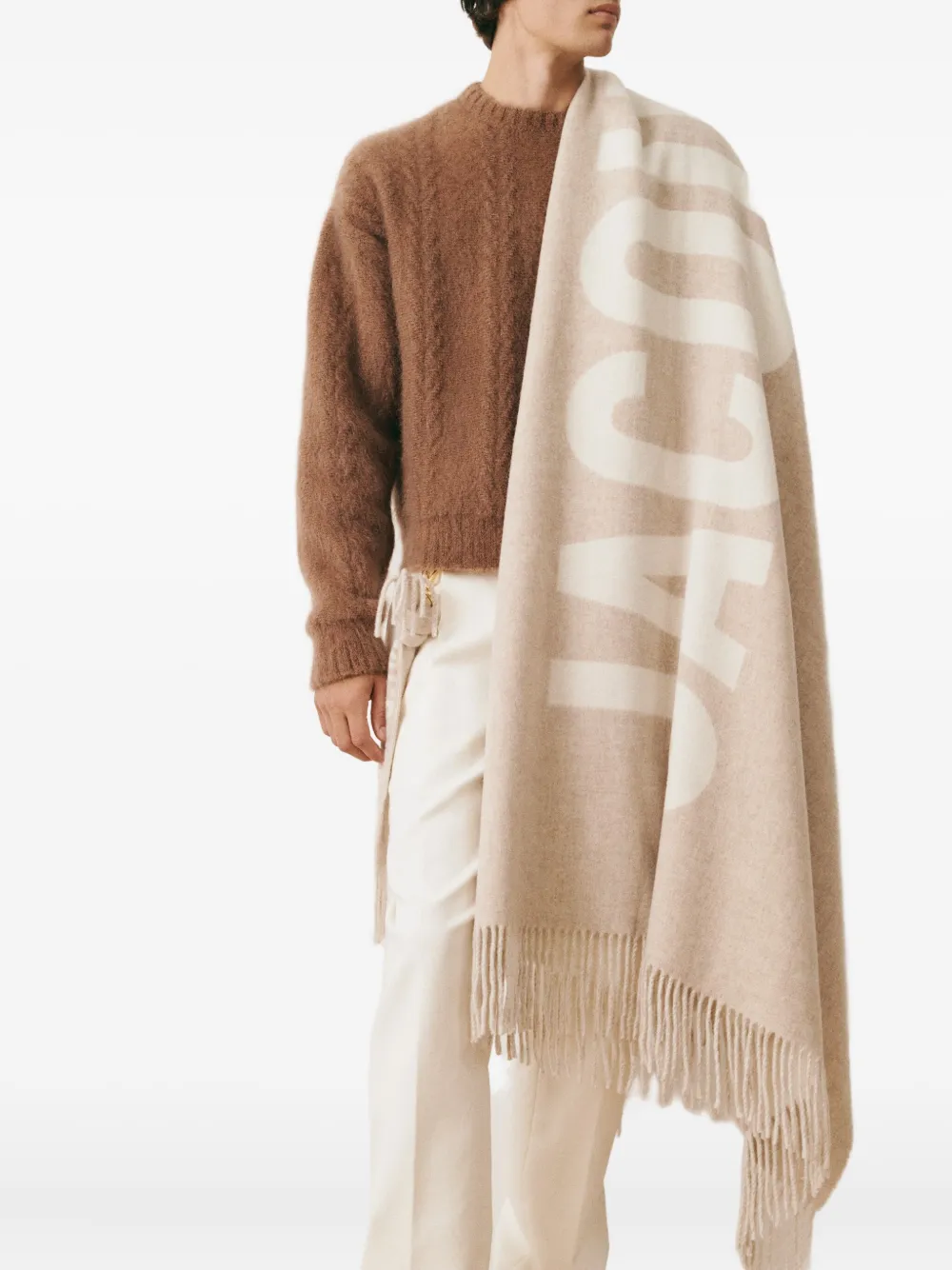 Jacquemus Sjaal met logo-jacquard Beige