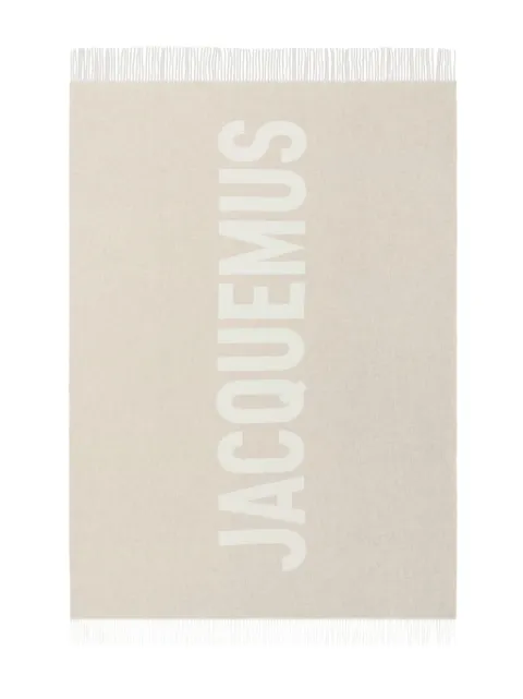 Jacquemus وشاح صوف جاكار بشعار الماركة