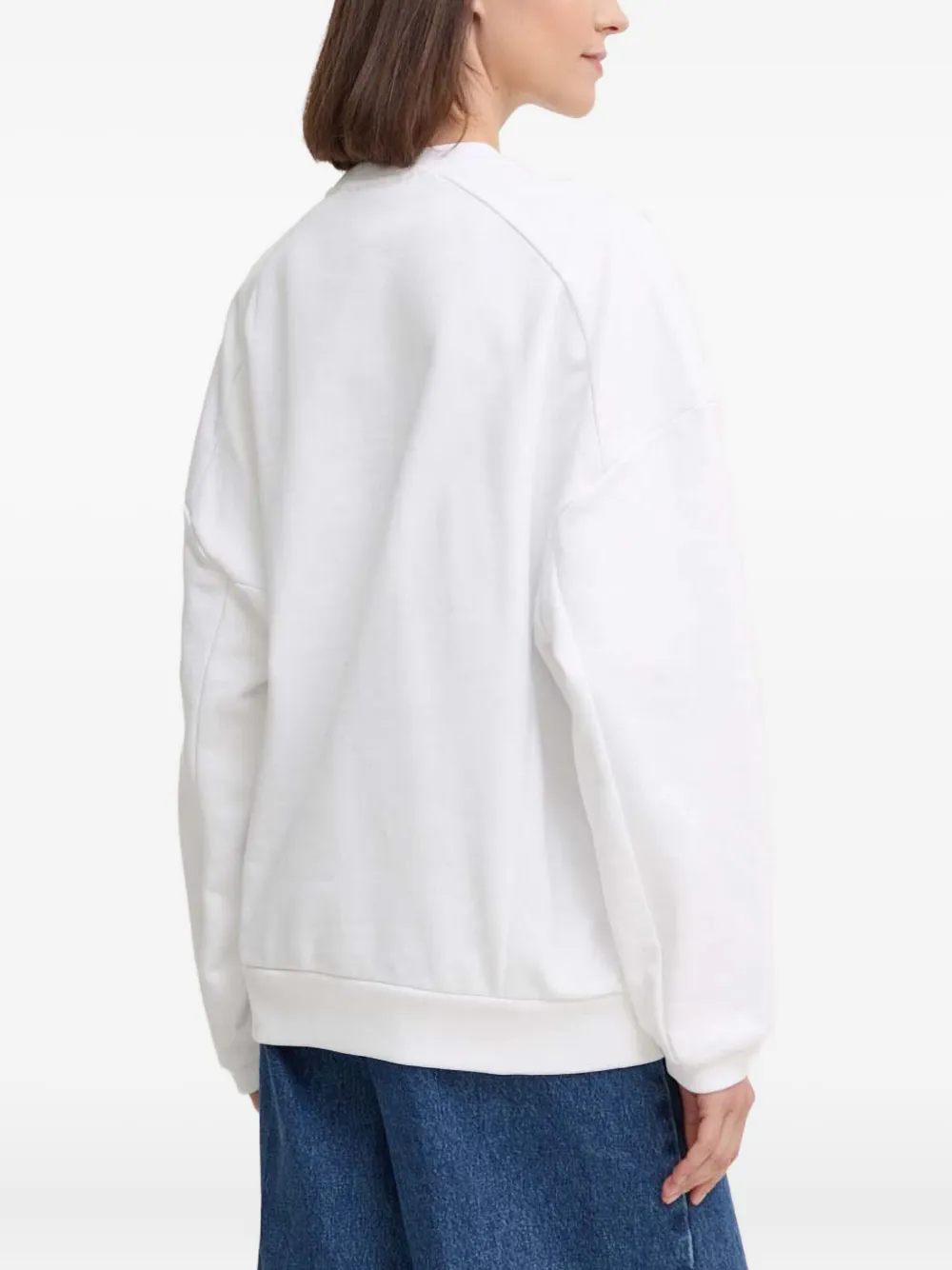 Dkny Logo-embossed Sweatshirt In White