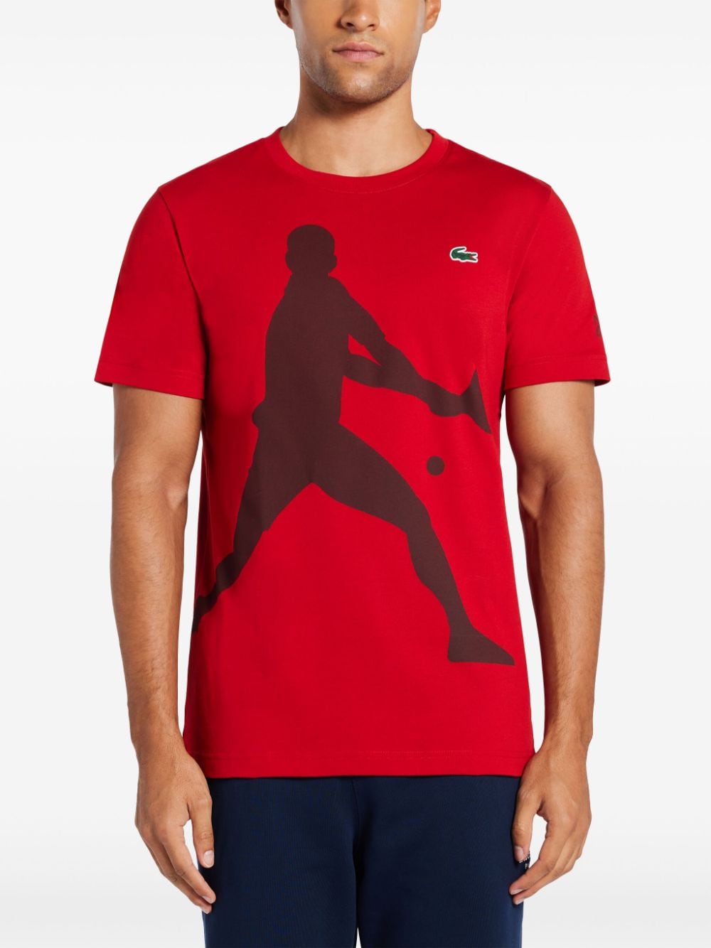 Shop Lacoste X Novak Djokovic Graphic-print T-shirt In Rot