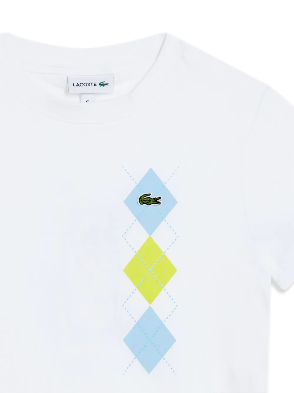 Lacoste T-shirt met argyle detail Wit