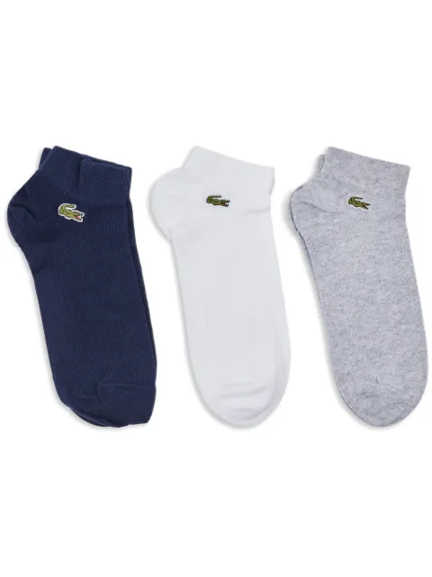 Lacoste set de  tres pares de calcetines con logo bordado