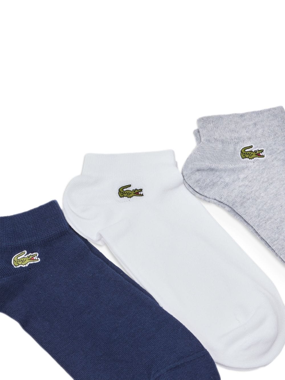 Lacoste logo-embroidered socks (pack of three) - Blauw