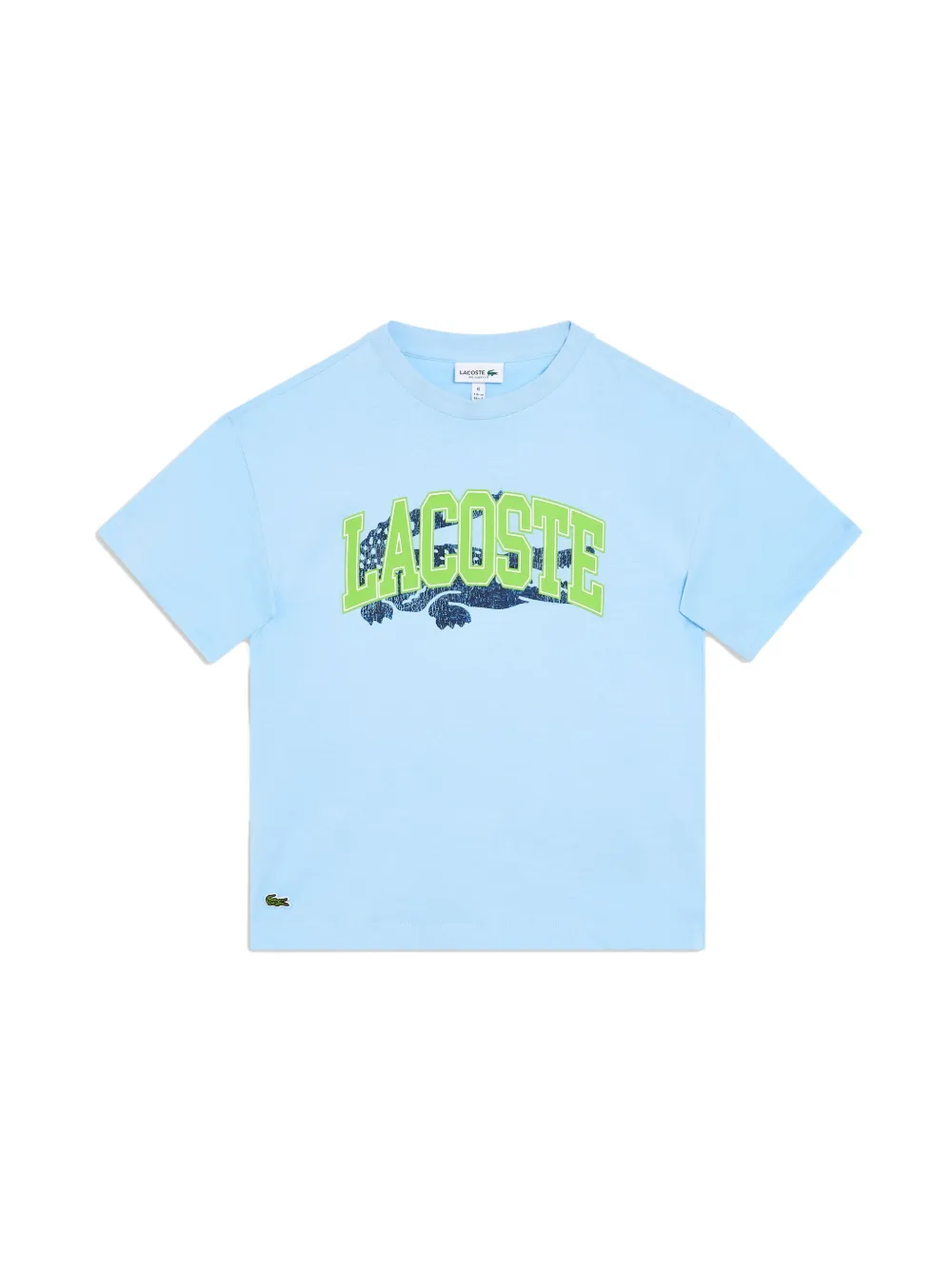 Shop Lacoste Crocodile-print T-shirt In Blue