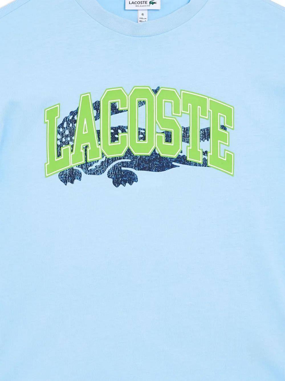 Shop Lacoste Crocodile-print T-shirt In Blue