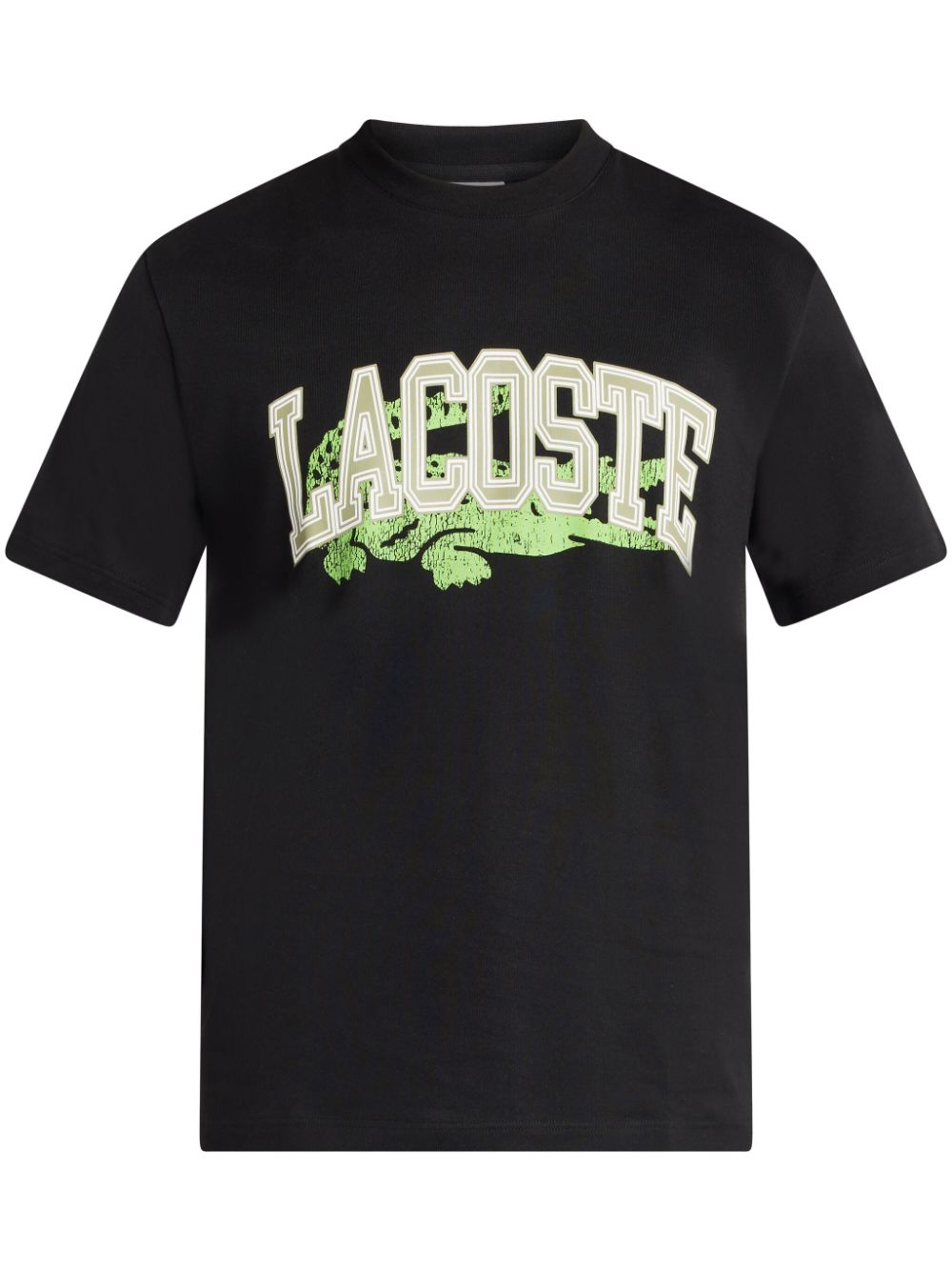 Shop Lacoste Logo-print T-shirt In Black