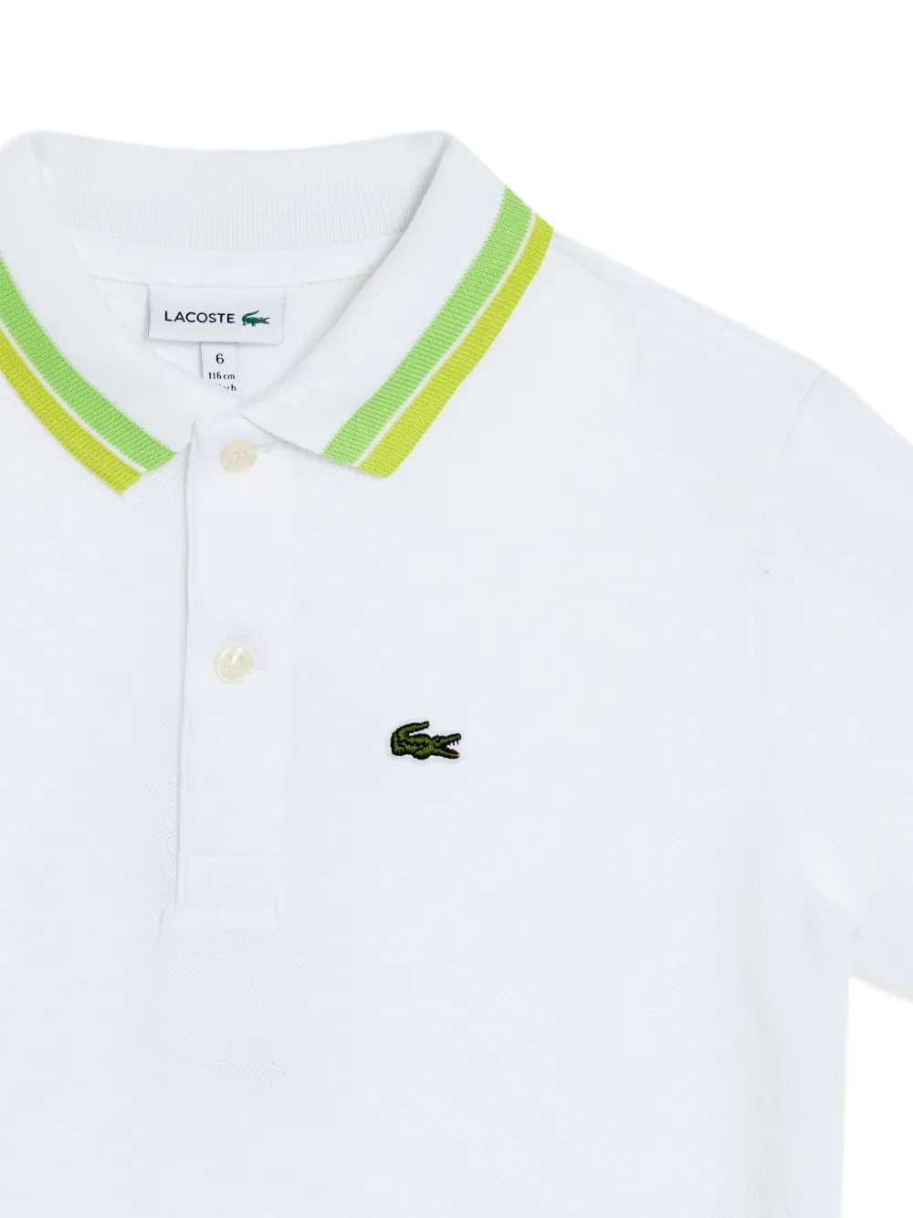 Lacoste Poloshirt met gestreepte kraag Wit