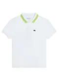 Lacoste striped-collar polo shirt - White