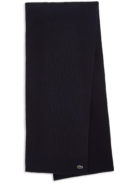 Lacoste ribbed-knit wool scarf