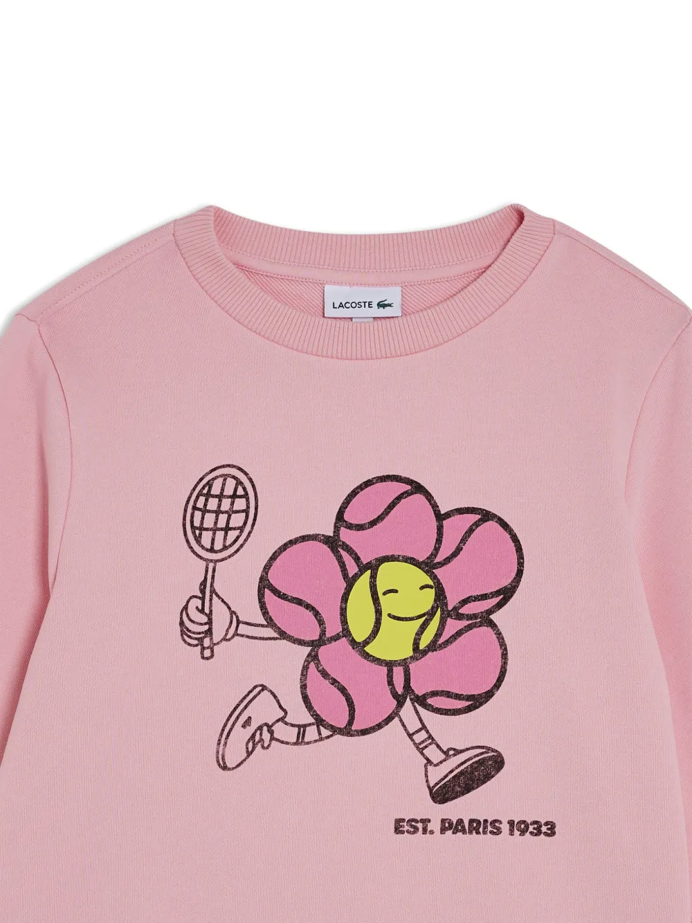 Lacoste Sweater met print Roze