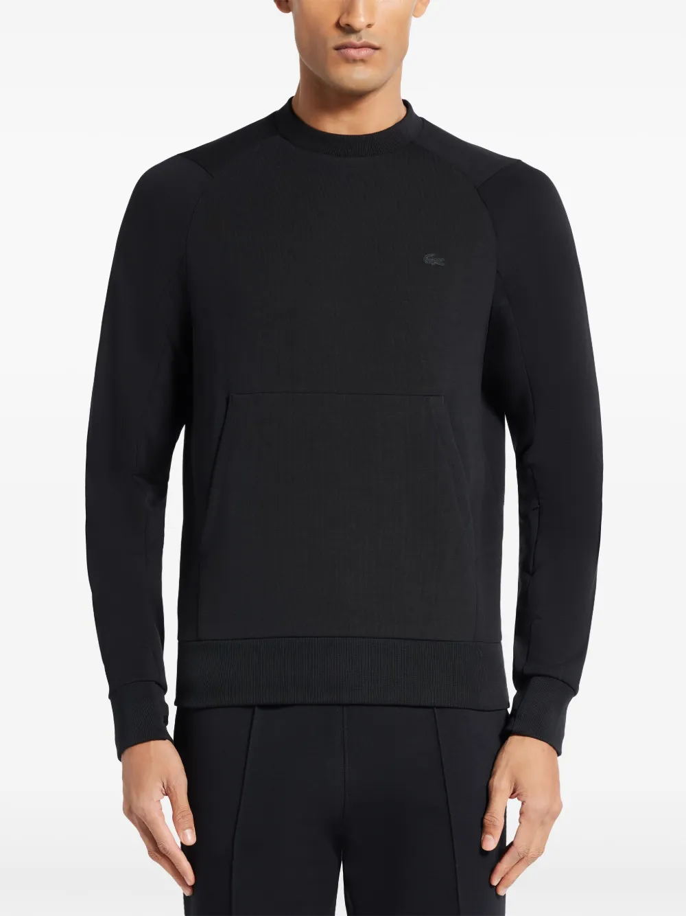 Lacoste Fleece sweater met opgestikte zak Zwart