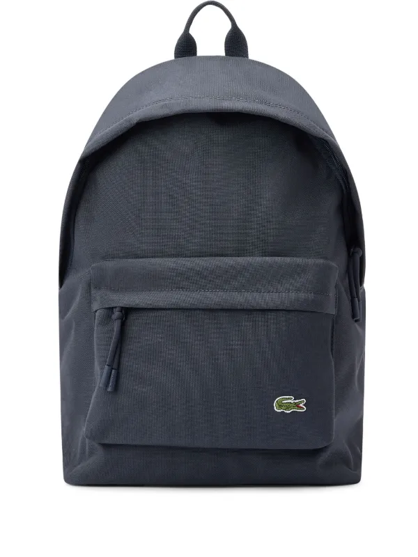 Lacoste logo patch Backpack Blue FARFETCH AE