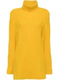 Christian Dior Pre-Owned roll-neck cable-knit wool jumper - Yellow