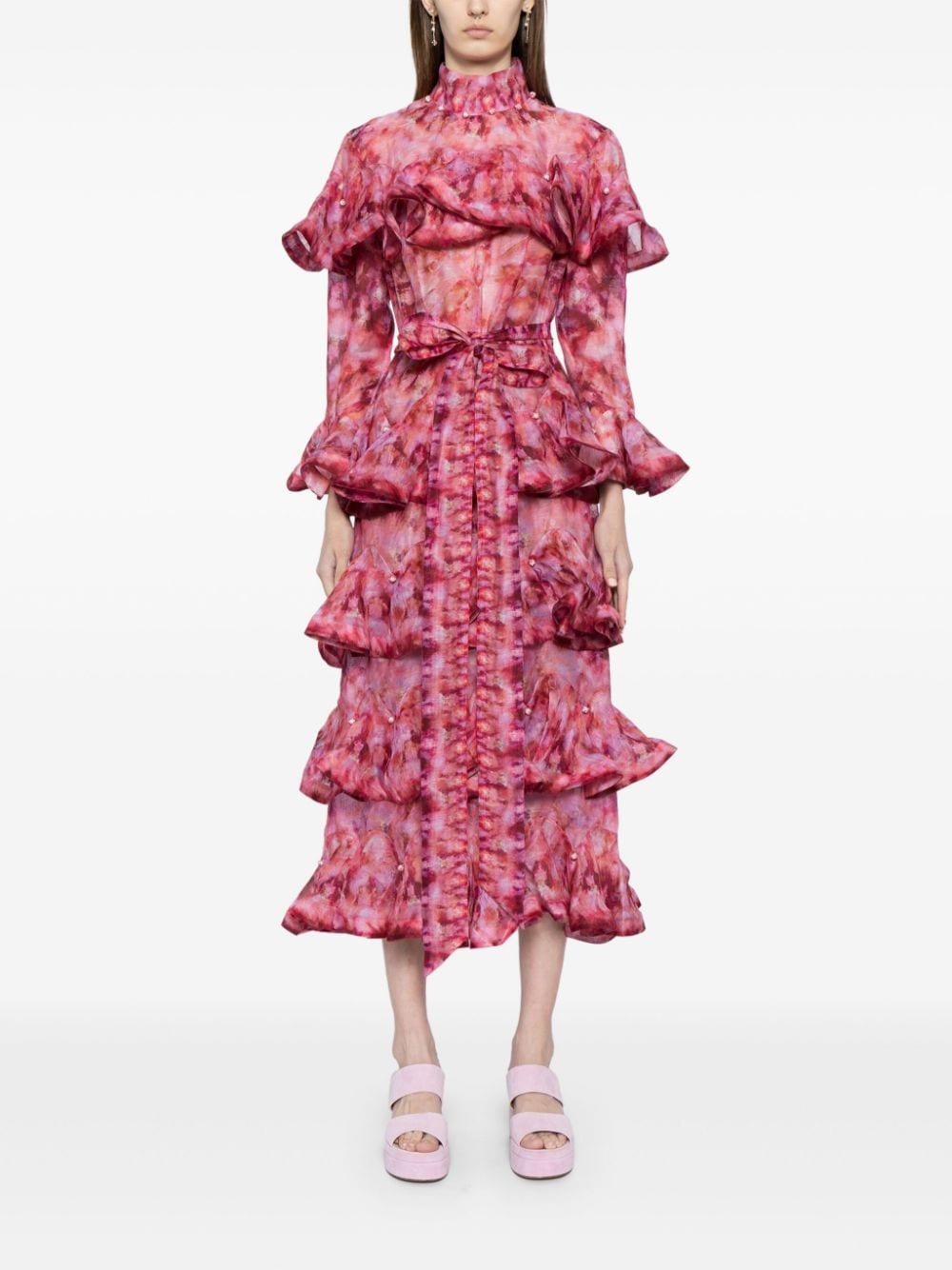 ZIMMERMANN floral-print midi dress - Rood