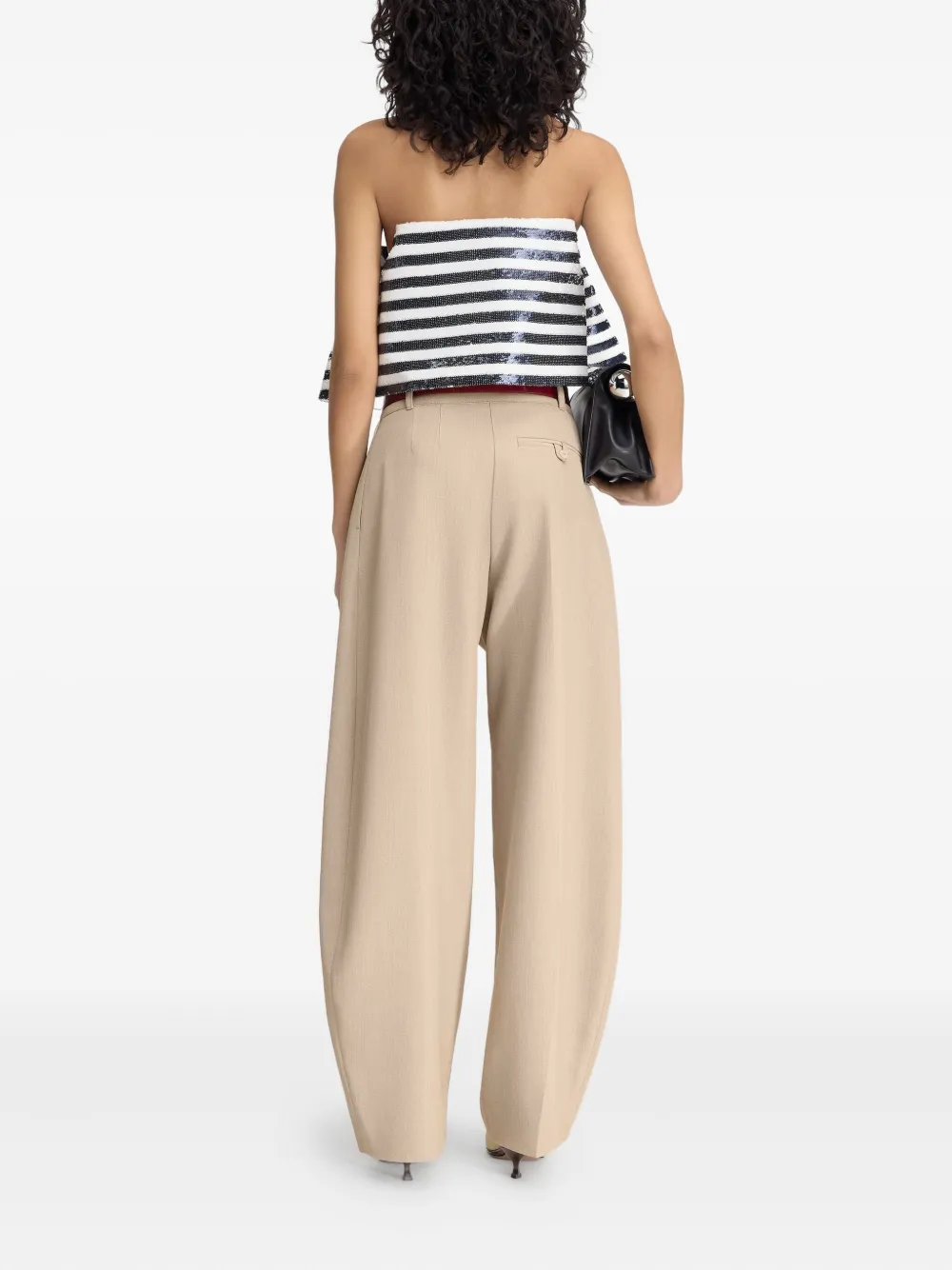 Jacquemus The Spezia strapless top met pailletten Wit