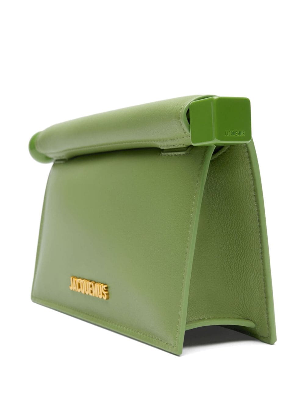 Shop Jacquemus La Petite Pochette Rond Carré Clutch Bag In Green