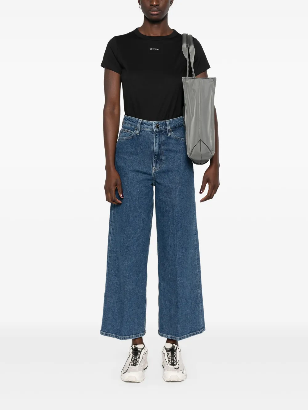Calvin Klein T-shirt met logo-reliëf - Zwart