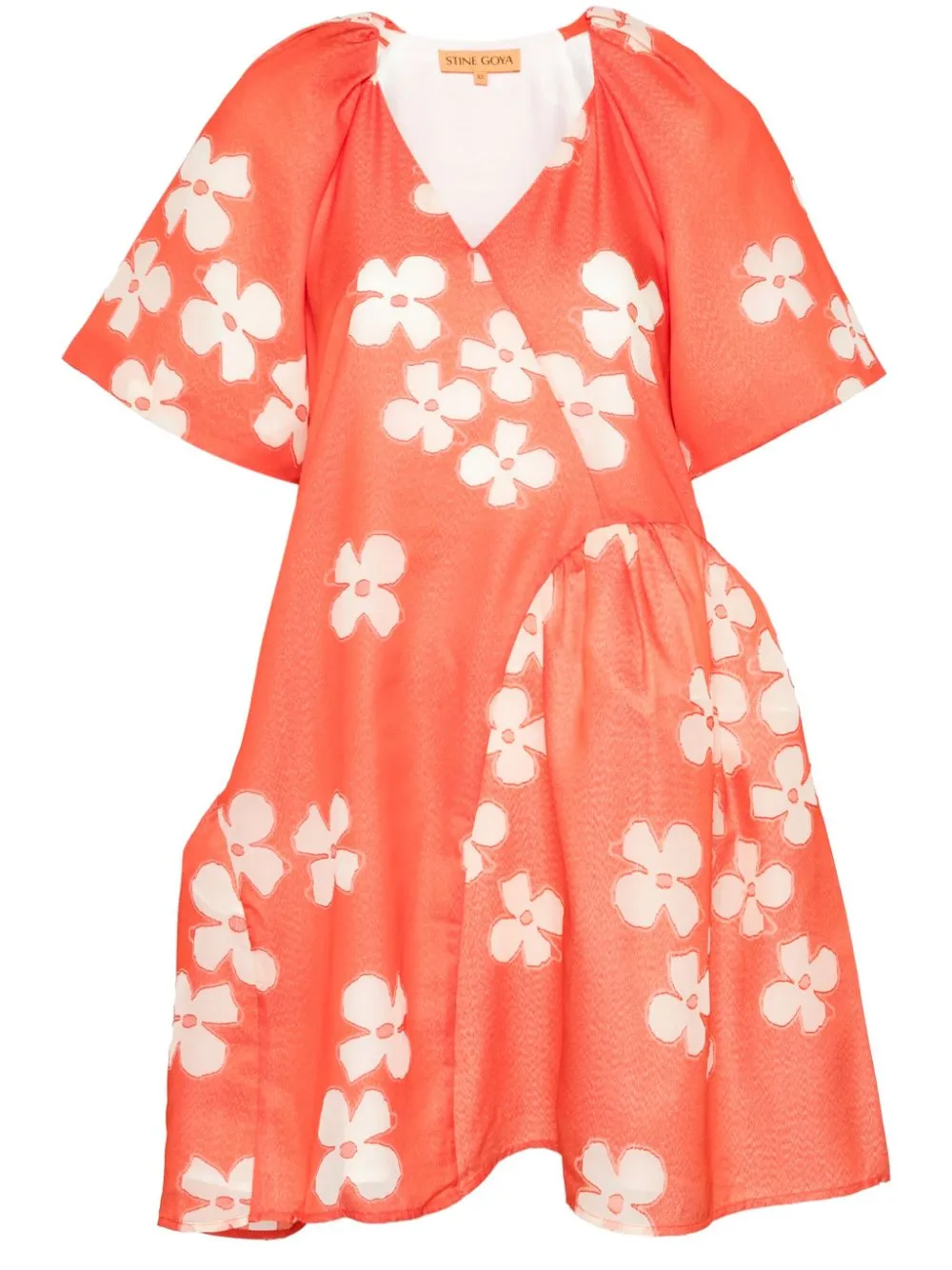 Stine Goya Cali Floral-print Woven Dress In Orange