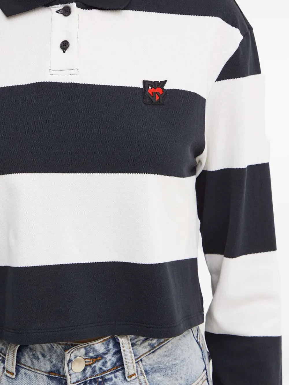 DKNY Gestreepte polotop Zwart